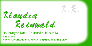 klaudia reinwald business card